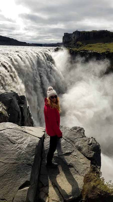 Dettifoss, cascata, schizzi d'acqua, roccia