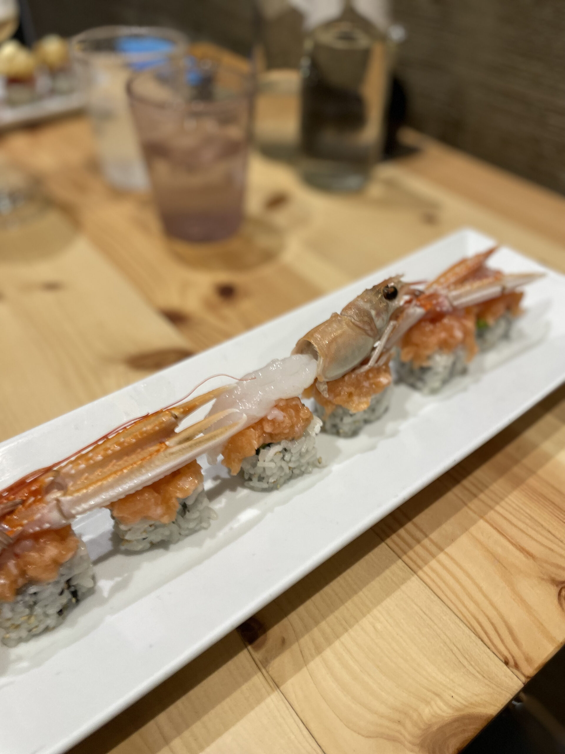 uramaki, gambero crudo