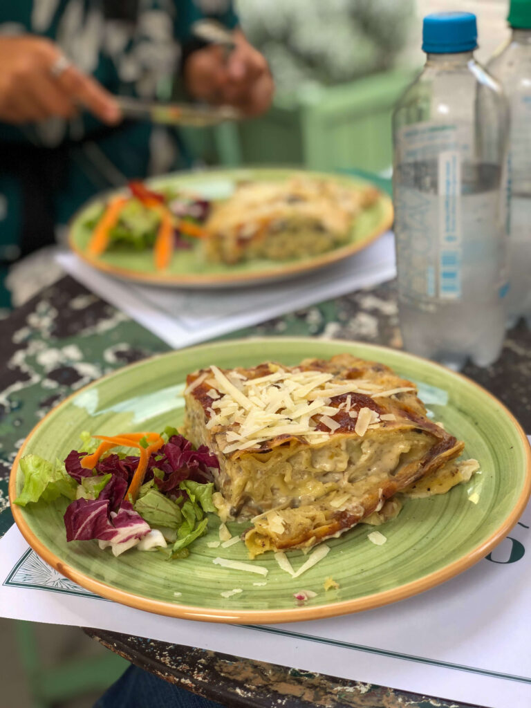 pranzo healthy Firenze, lasagna vegetariana