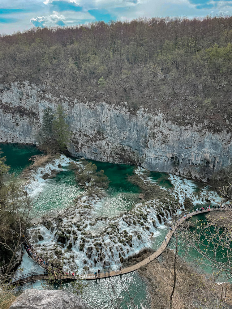 vista dall'alto laghi Plitvice